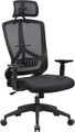 Scaun de birou, Songmics, ergonomic, suport lombar si tetiera reglabile, 62x69x112-122 cm, 120 kg, negru cerneala