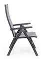 Scaun pentru gradina reglabil in 5 pozitii Cruise, Bizzotto, 59 x 71 x 113 cm, aluminiu/textilena 1x1, gri carbune