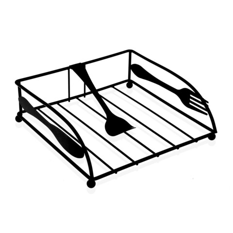 Suport pentru servetele solis cutlery, versa, 18 x 18 x 5.8 cm, otel, negru