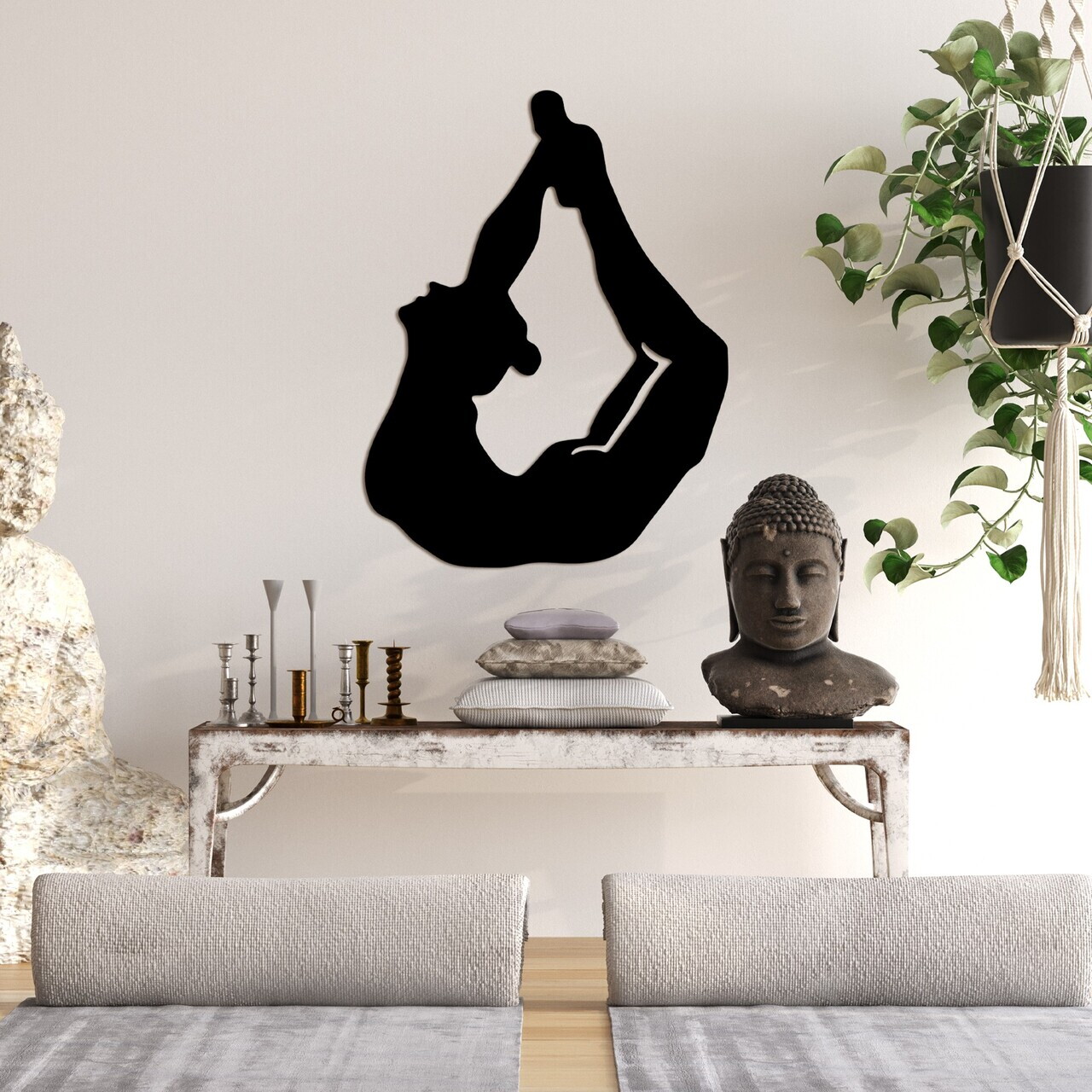 Decoratiune de perete, Yoga 3, Dimensiune: 38 x 50 cm, Negru — imaginea 2