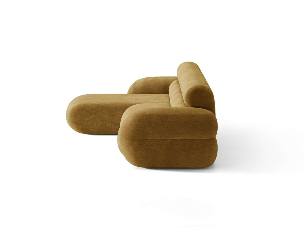 Coltar stanga 4 locuri, Neo, Micadoni Home, 305x165x83 cm, tesatura Chenille, galben mustar — imaginea 5