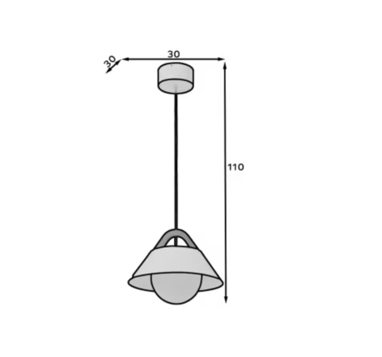Lustra ELTAP, Almitara, 30x110 cm, 1xE27, 15W, otel/PVC, alb/maro