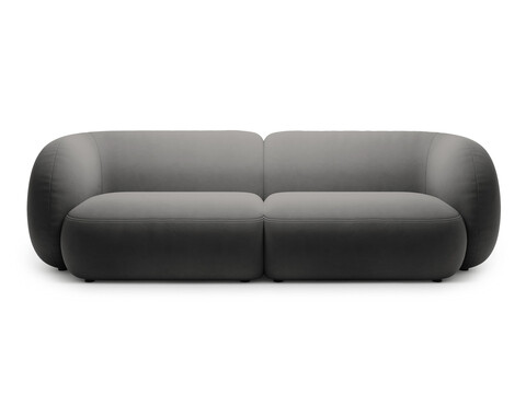 Canapea modulara 4 locuri, Kate, Micadoni, 243x99x76 cm, catifea, gri inchis