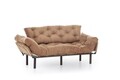Canapea extensibila cu 3 locuri, Futon, 859FTN2868, Metal, Maro deschis