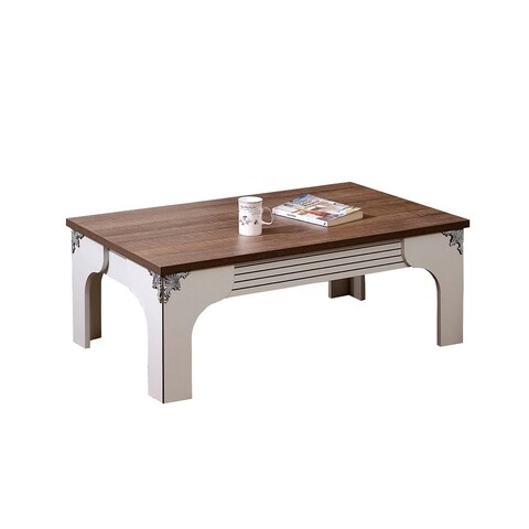 Masuta de cafea Gazel, Comforty, 110x65x45 cm, alb/maro 110x65x45 imagine noua 2022