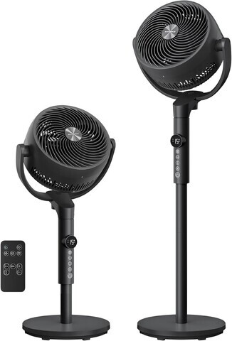 Ventilator cu picior, Somgmics, oscilatie 360, 15 viteze, telecomanda, negru