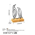 Decoratiune, Pingu, 26x8x17 cm, Metal, Lemn/Negru