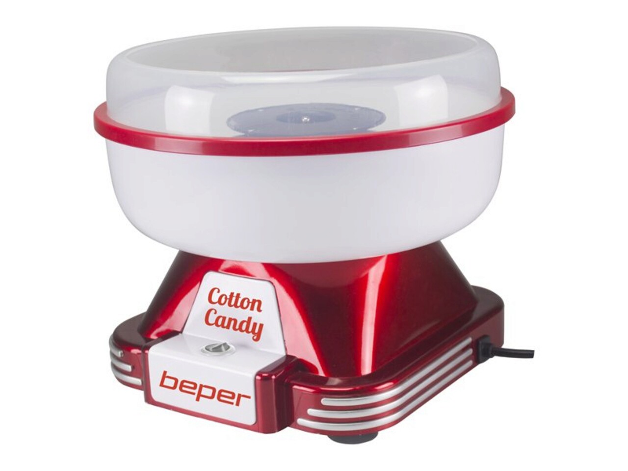 Aparat pentru vata de zahar Beper, 500 W, 29.3x29.3x18.1 cm, rosu/alb - 1 | YEO