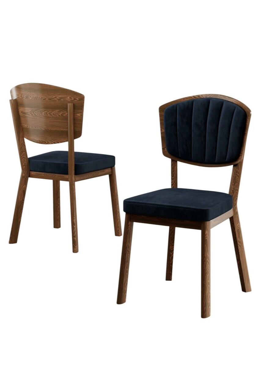 Set scaune 4 piese, Hanah Home, Nape, Antracit / Aspect de lemn — imaginea 2