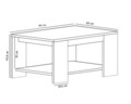 Masuta de cafea, Inarch, Lina, 90x43 cm, PAL, Alb