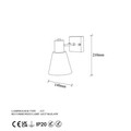 Aplica de perete, Fulgor, 942FLG2192, Metal, Negru