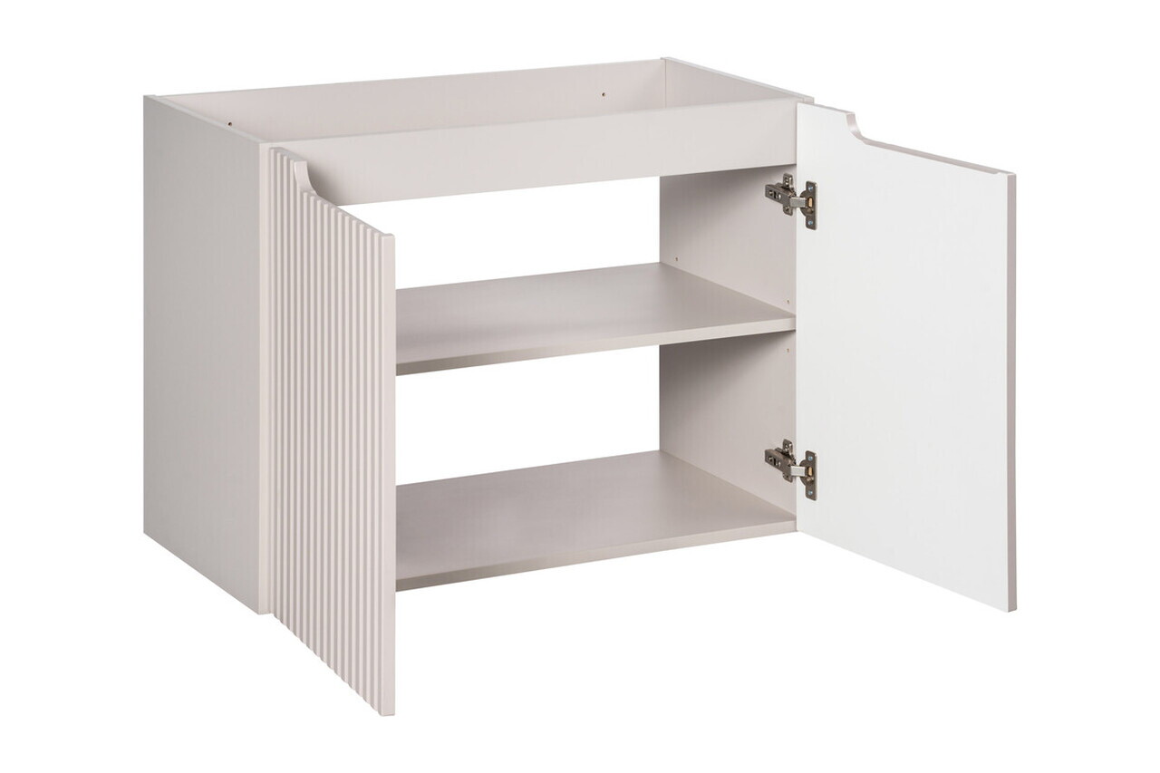 Set mobiler baie, dulap cu lavoar, 80 cm D Un Wik, Nova Cashmere White, Comad, MDF/PAL laminat, casmir mat — imaginea 4