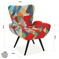 Scaun, Versa, Patchwork Brais, 83 x 72 x 70 cm, lemn/poliester, multicolor