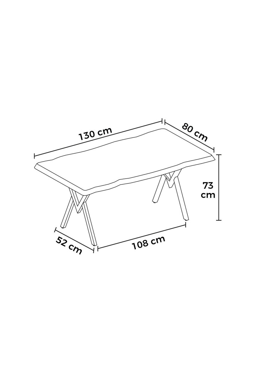 Masa, Hanah Home, Zerra, 80x73x130 cm, Travertin / Aspect de lemn — imaginea 3