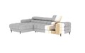 Coltar extensibil dreapta 3 locuri ELTAP, LT-35AMO, Felro, 285x181x93 cm, lemn/poliester, verde inchis