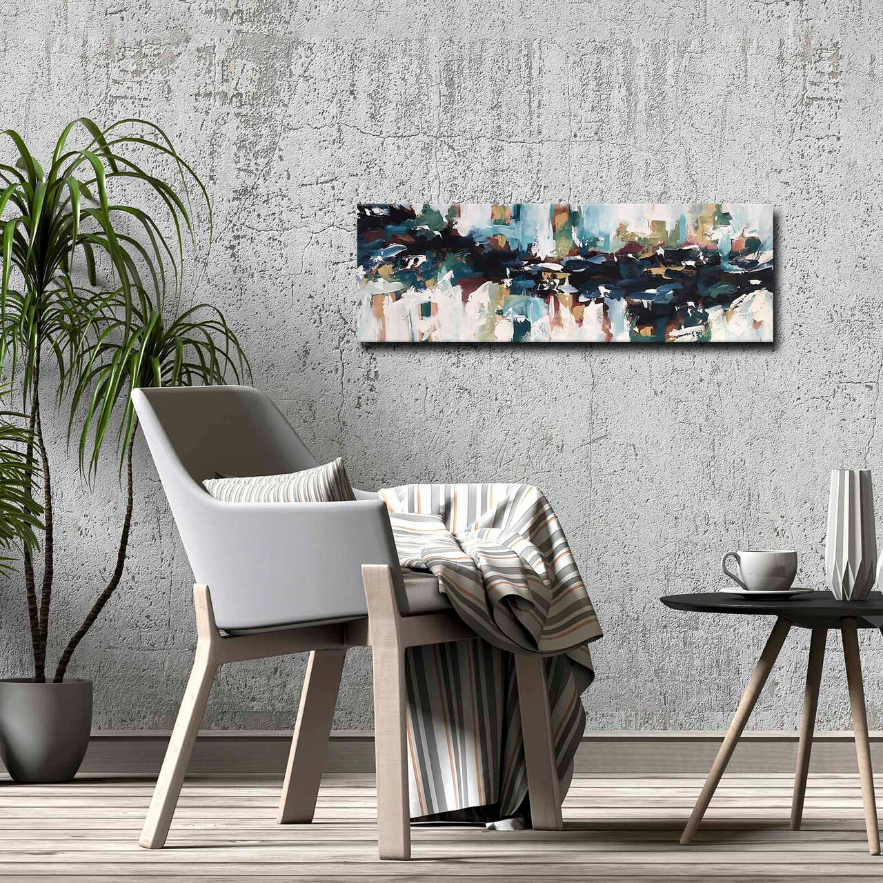 Tablou decorativ, 3090ABSC, Canvas, Lemn, Multicolor - 1 | YEO