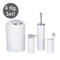 Set de baie 4 piese Calvo, Wenko, ABS/inox, alb/argintiu