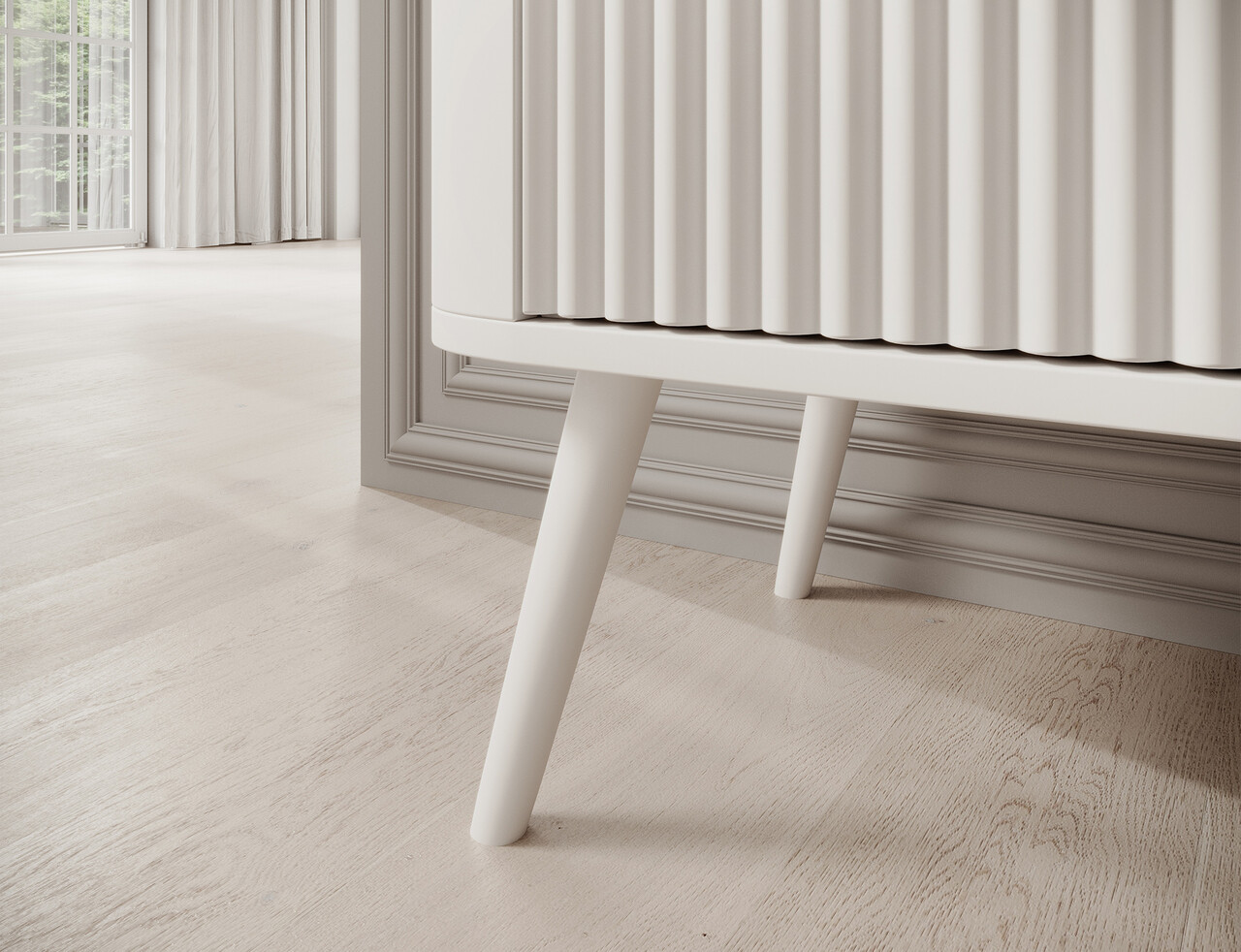 Comoda TV ELTAP, Chavelle, 150x40x60 cm, PAL/MDF, alb - imagine 5