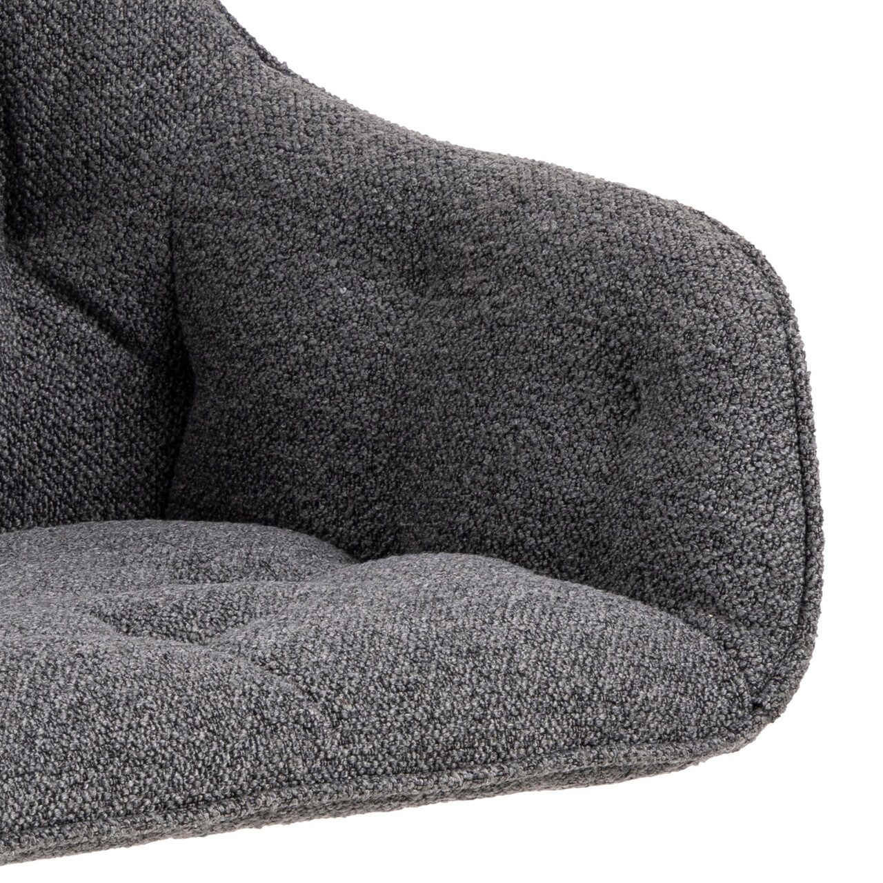 Scaun Brooke, Actona, 57x54.5x82 cm, rotativ, tesatura Boucle/otel, antracit - view 2
