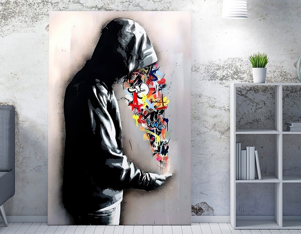 Tablou decorativ, WY355 (50 x 70), Amestec bumbac, Canvas imprimat, Multicolor