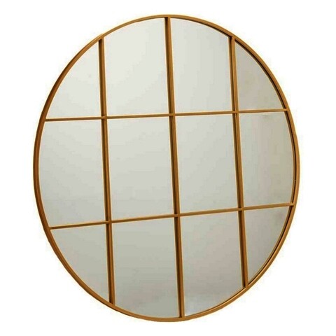 Oglinda decorativa circular, gift decor, Ø100 cm, metal, auriu