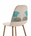 Set 2 scaune Dining Jaquard, Heinner, 48x46x87 cm, metal/catifea, bej