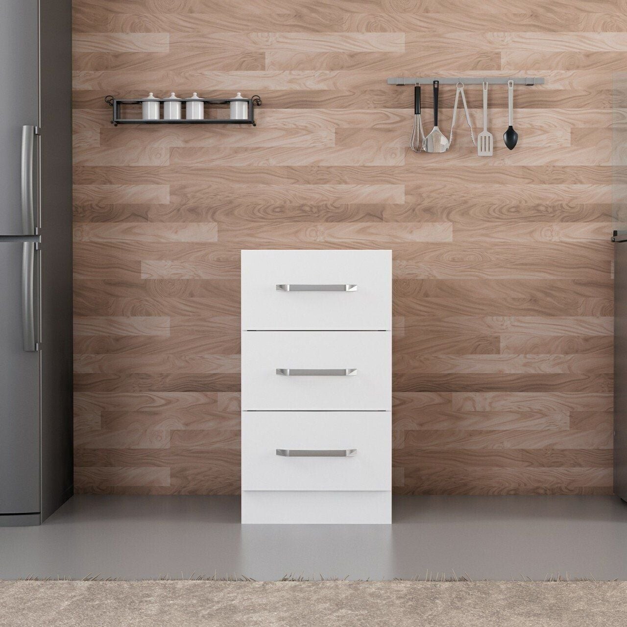 Dulap pentru bucatarie, Hanah Home, Minar, 45x87x58 cm, Alb