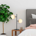 Lampa de masa, Fulgor, 942FLG1816, Metal, Negru / Auriu / Alb