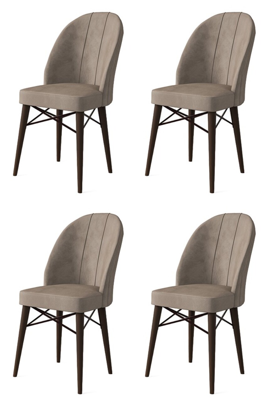 Set de scaune, Charlotte, Ritim, Metal, Cappuccino/Maro