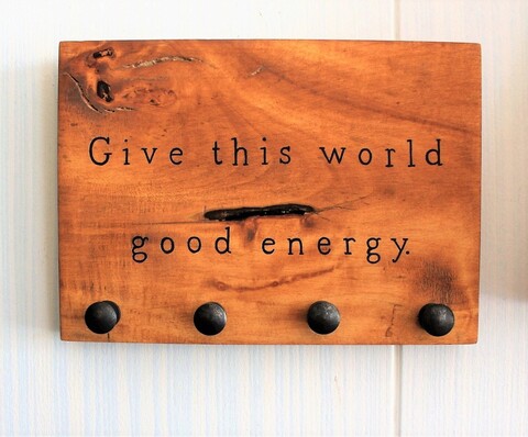 Suport pentru chei, good energy, 20x15x1.8 cm, lemn , maro