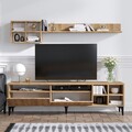 Mobilier pentru living Debbie, Emerald, 2 piese, 180x35x52 cm, natural