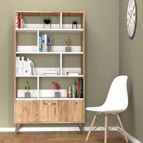 Corp biblioteca, tanmob, ktb0202, 90x159.6x35.5 cm, pal , alb/pin atlantic