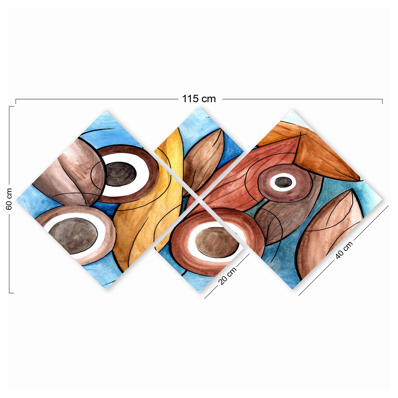 Set 4 tablouri decorative, 4MDF349797692, MDF, Imprimat UV, Multicolor