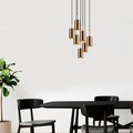 Lustra, Kem - 6391, Opviq, 43 x 120 cm, 7 x E27, 40W, aramiu/negru