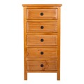 Comoda cu 5 sertare Creaciones Meng, 47x37x93 cm, lemnb de pin/MDF, maro