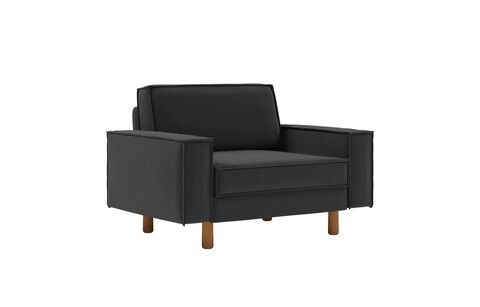 Fotoliu, Atelier del Sofa, 918CMF1207, Cadru: 100% OȚEL, Gri noapte / Nuc