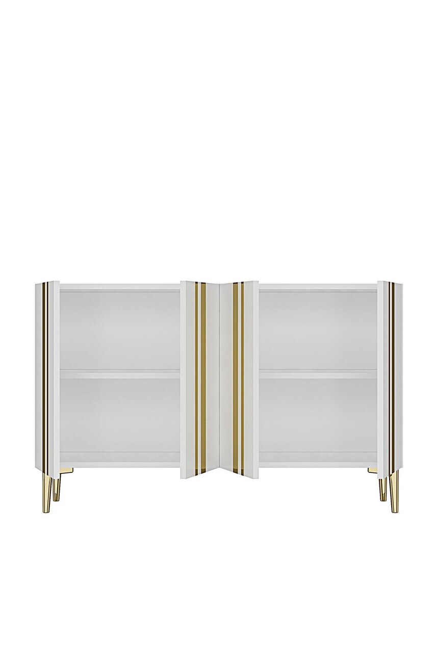 Consola, Hanah Home, Mia 120, 120x75x32 cm, Alb/Auriu — imaginea 5