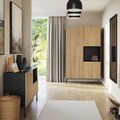 Dulap pentru haine ELTAP, Lanzzi, 120x60x200 cm, MDF laminat, negru/stejar