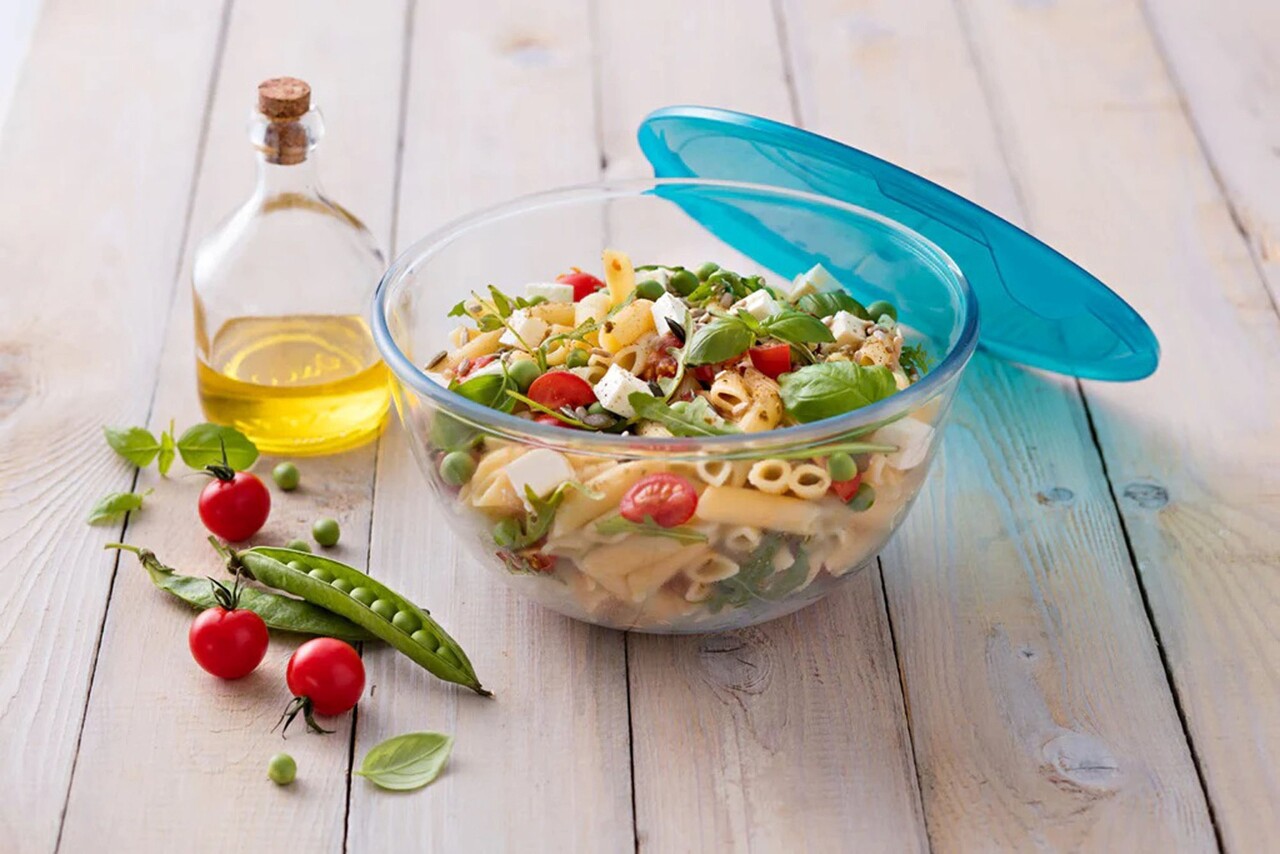 Bol cu capac, din sticla termorezistenta, 16cm/1L, "Prep&amp;Store" - Pyrex - imagine 2