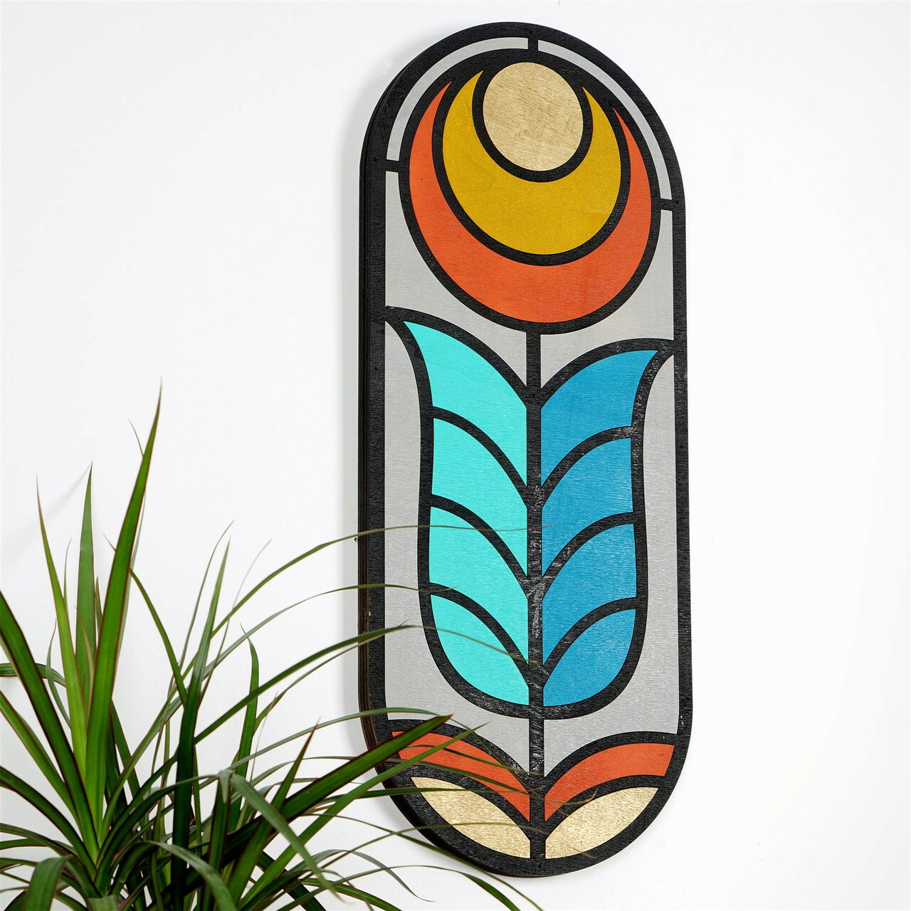 Decoratiune de perete, ART060, PAL, Dimensiune: 53 x 22 x 2 cm, Multicolor - 2 | YEO