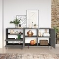 Mobilier living, Locelso, LV36, pal melaminat, gri/negru