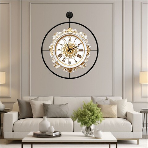 Ceas de perete, Mclock-00119, Lățime: 58 cm Înălțime: 65 cm Adâncime: 7 cm, Negru