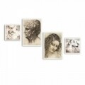 Set 4 tablouri decorative, Alpha Wall, Art, 30x30/35x50 cm