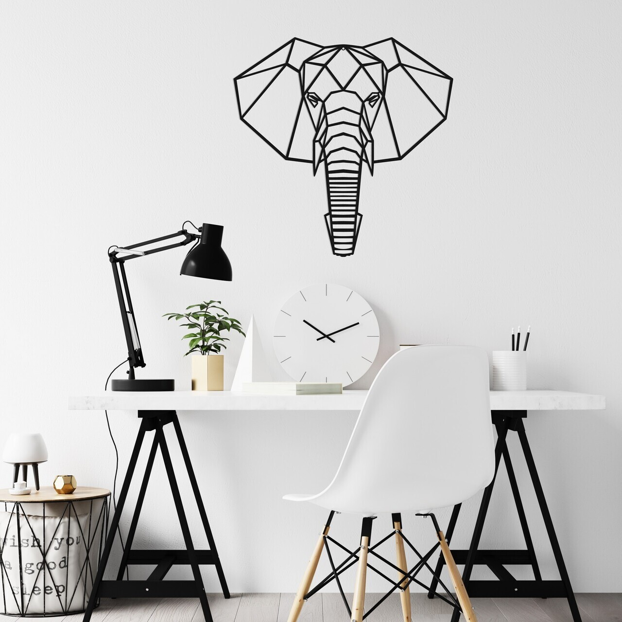 Decoratiune de perete, DEC-BL005, Dimensiune: 40 x 35 cm, Negru — imaginea 2