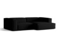 Coltar modular dreapta 4 locuri, Nuria-88, Micadoni Home, 292x147x72 cm, catifea, negru