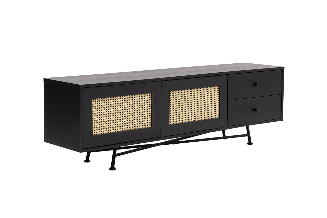 Comoda TV, Hanah Home, Nala 180, 180x55x40 cm, PAL, Negru - view 7