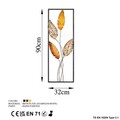 Decoratiune de perete, Timeyi 2, Metal, Dimensiune: 32 x 90 cm, Multicolor