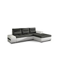 Coltar extensibil dreapta 4 locuri ELTAP, Ov26, Ottavio, 275x180x85 cm, lemn/poliester, gri inchis/alb