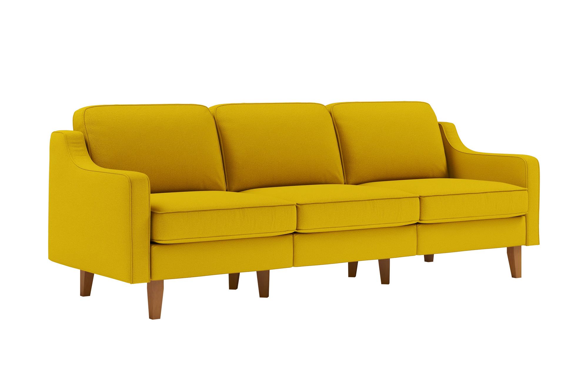 Canapea 3 locuri, Atelier del Sofa, 918CMF1179, Cadru: 100% OȚEL, Floarea-soarelui / Nuc