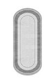 Covor, CLR-7374-OVAL-42, 120x250 cm, Poliester, Gri deschis / Gri